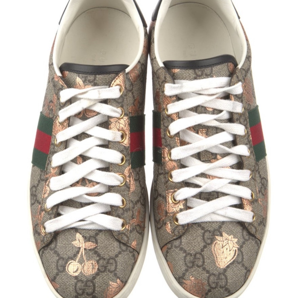 Gucci Cherry Print Monogram Sneakers - Picture 3 of 5